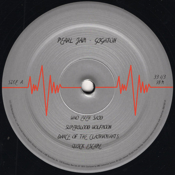 Pearl Jam : Gigaton (LP + LP, S/Sided, Etch, "In + Album)