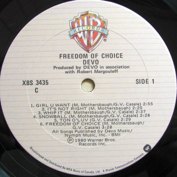 Devo : Freedom Of Choice (LP, Album, Don)