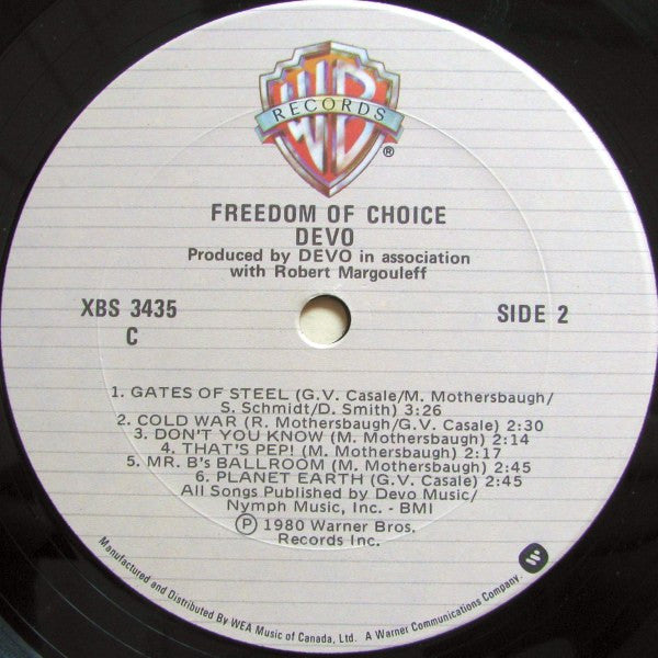 Devo : Freedom Of Choice (LP, Album, Don)