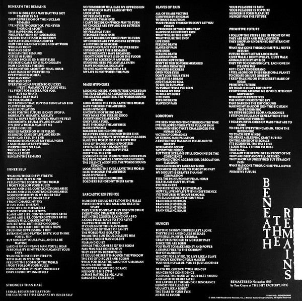 Sepultura : Beneath The Remains (2xLP, Album, RE, RM)