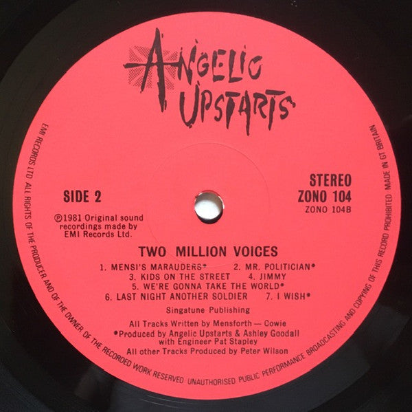 Angelic Upstarts : 2,000,000 Voices (LP, Album)