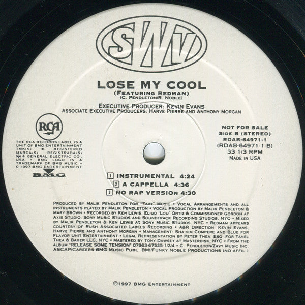 SWV Featuring Redman : Lose My Cool (12", Single, Promo)