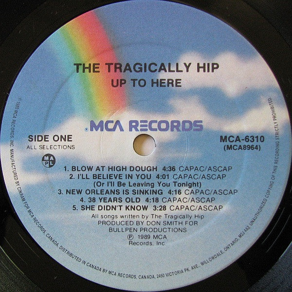 The Tragically Hip : Up To Here (LP, Album)