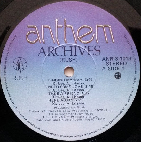 Rush : Archives (LP, Album + LP, Album + LP, Album + Comp, Gra)