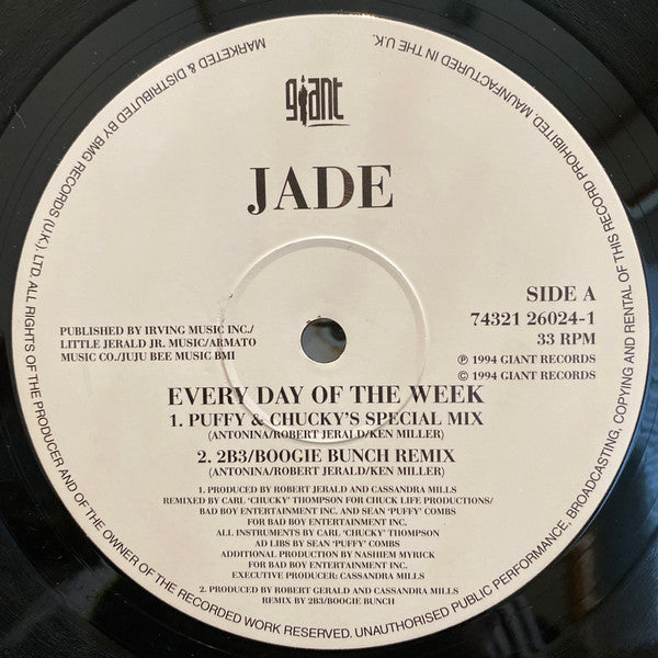 Jade (3) : Every Day Of The Week (12")