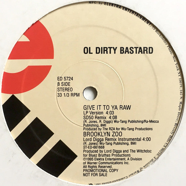 Ol' Dirty Bastard : Brooklyn Zoo (12", Promo)