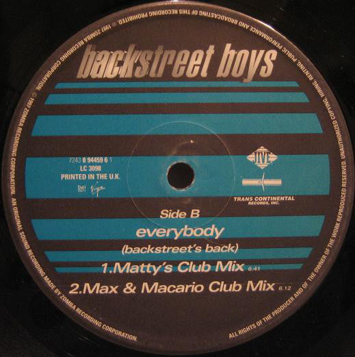 Backstreet Boys : Everybody (Backstreet's Back) (12")