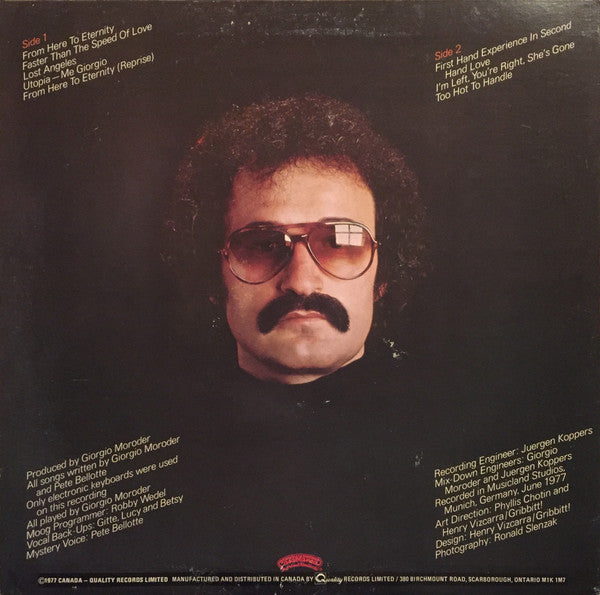 Giorgio Moroder : From Here To Eternity (LP, Album, P/Mixed)