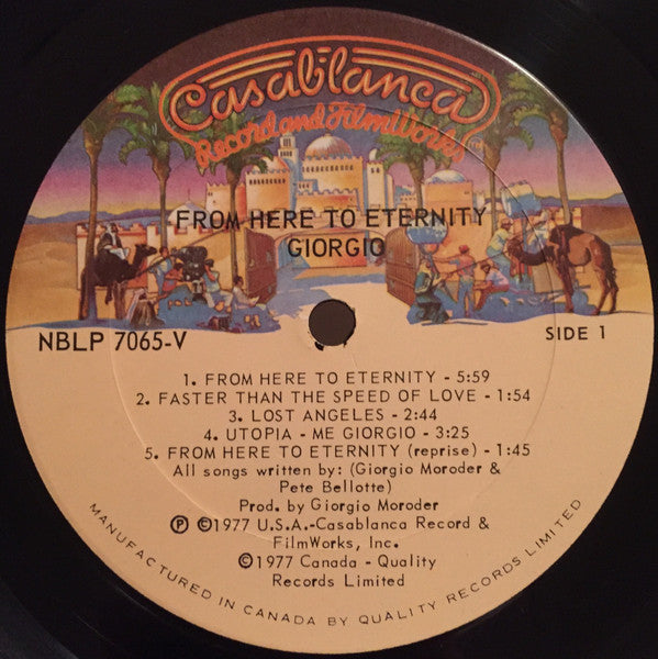 Giorgio Moroder : From Here To Eternity (LP, Album, P/Mixed)