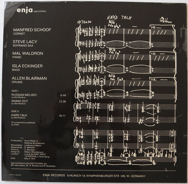 Mal Waldron Quintet : Hard Talk (LP, Album)