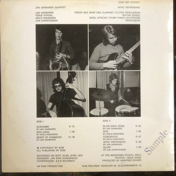Jan Garbarek Quartet : Afric Pepperbird (LP, Album)