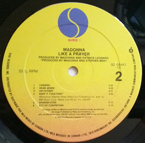 Madonna : Like A Prayer (LP, Album)