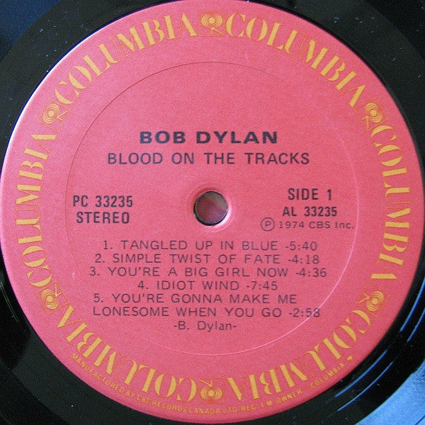 Bob Dylan : Blood On The Tracks (LP, Album, RP, Mur)