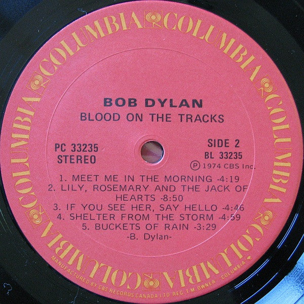 Bob Dylan : Blood On The Tracks (LP, Album, RP, Mur)