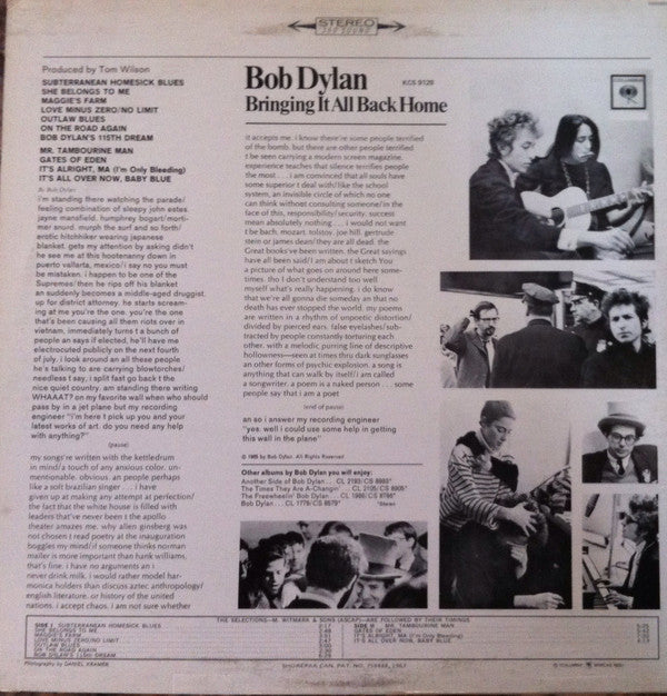 Bob Dylan : Bringing It All Back Home (LP, Album, RE)