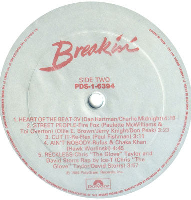 Various : Breakin' (Original Motion Picture Soundtrack) (LP, Album, Comp)