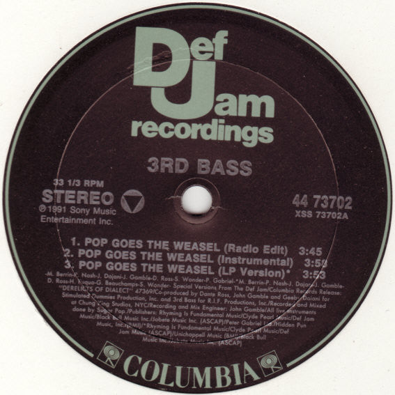 3rd Bass : Pop Goes The Weasel (12", Single)