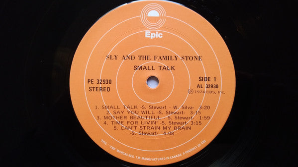 Sly & The Family Stone : Small Talk (LP, Album)