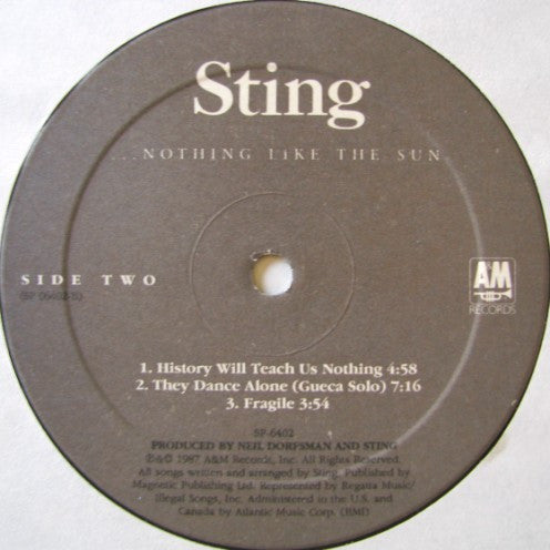 Sting : ...Nothing Like The Sun (2xLP, Album)