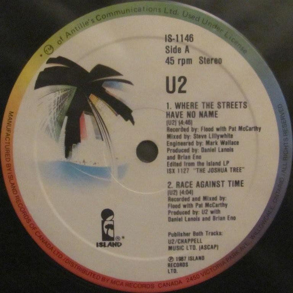 U2 : Where The Streets Have No Name (12")
