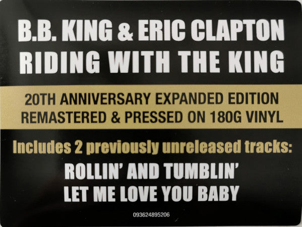 B.B. King & Eric Clapton : Riding With The King (2xLP, Album, RE, RM, 180)