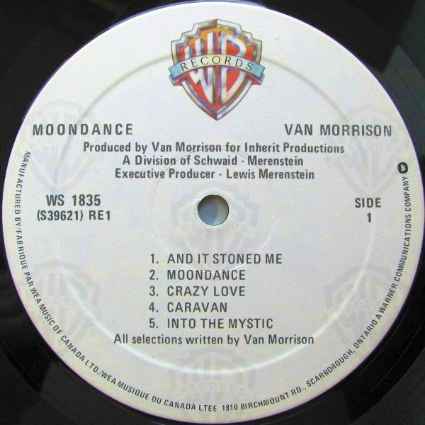 Van Morrison : Moondance (LP, Album, RE, Gat)
