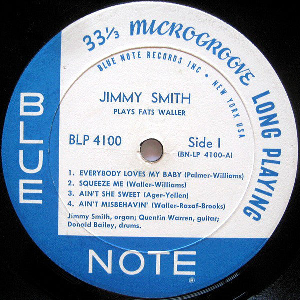 Jimmy Smith : Plays Fats Waller (LP, Album, Mono)