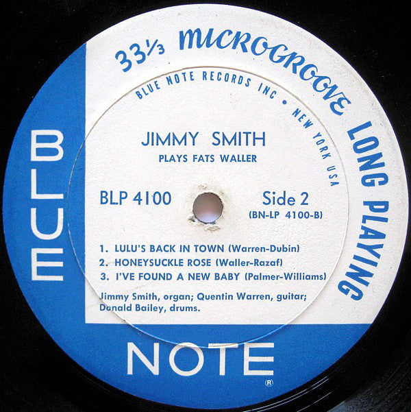 Jimmy Smith : Plays Fats Waller (LP, Album, Mono)