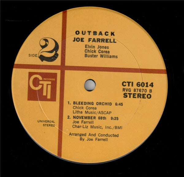 Joe Farrell : Outback (LP, Album, Gat)
