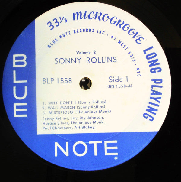 Sonny Rollins : Volume 2 (LP, Album, Mono, RP)