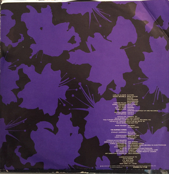 David Bowie : Tonight (LP, Album, Don)