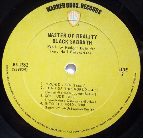 Black Sabbath : Master Of Reality (LP, Album)