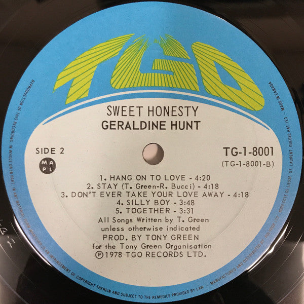 Geraldine Hunt : Sweet Honesty (LP, Album)