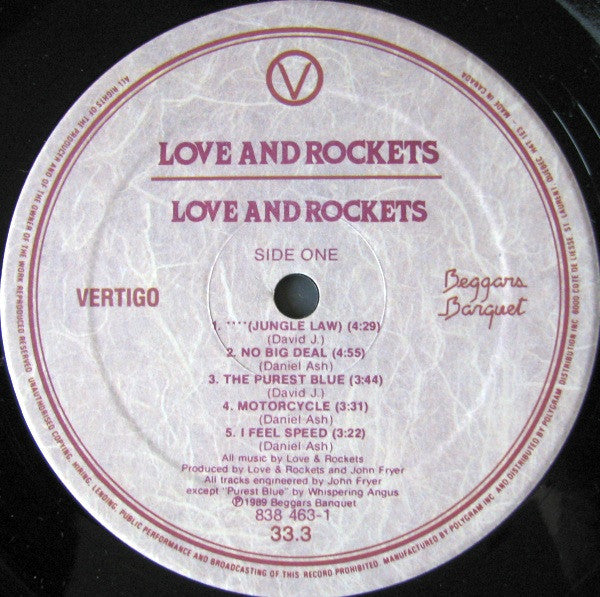 Love And Rockets : Love And Rockets (LP, Album)