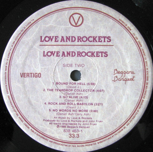 Love And Rockets : Love And Rockets (LP, Album)