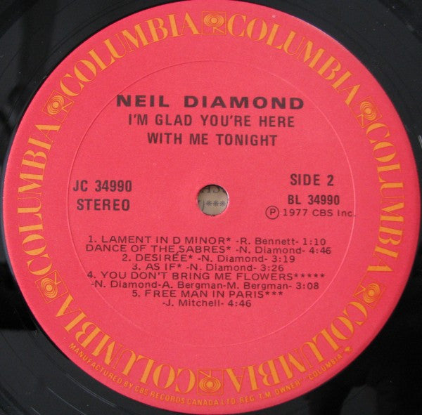 Neil Diamond : I'm Glad You're Here With Me Tonight (LP, Album)