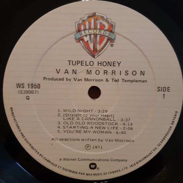 Van Morrison : Tupelo Honey (LP, Album, RE)