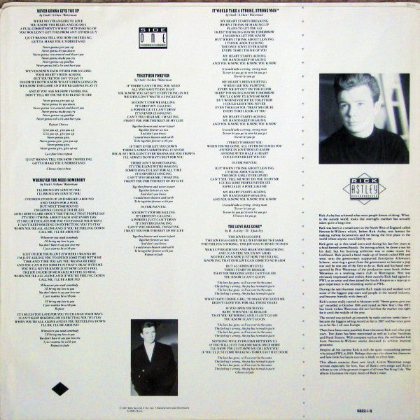 Rick Astley : Whenever You Need Somebody (LP, Album)