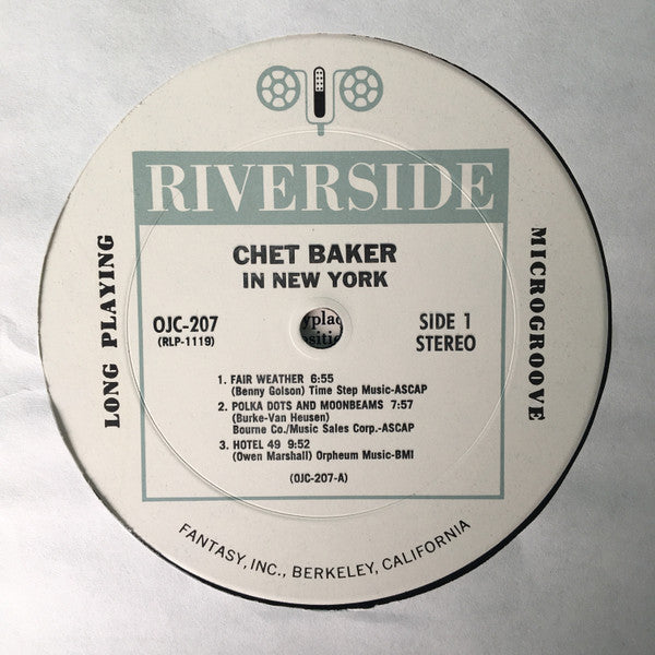 Chet Baker : In New York (LP, Album, RE, Lon)