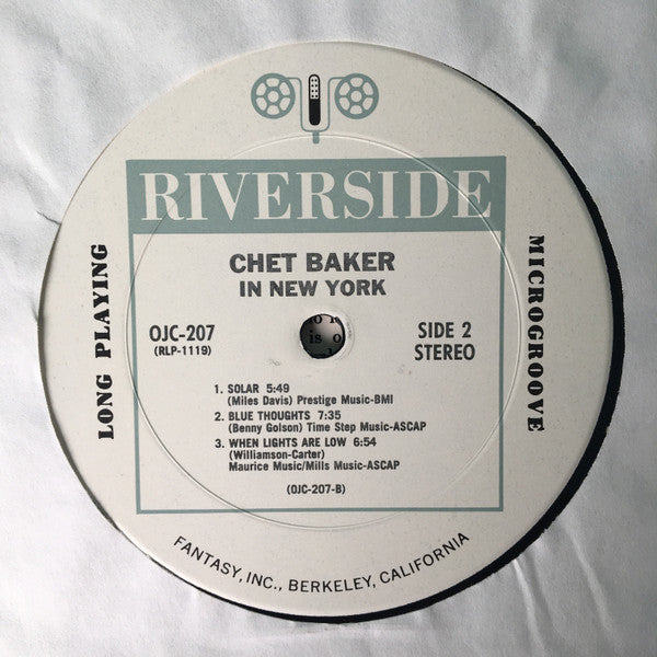 Chet Baker : In New York (LP, Album, RE, Lon)
