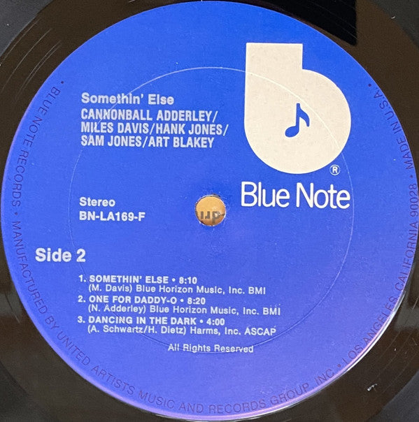 Cannonball Adderley With Miles Davis, Sam Jones, Hank Jones, Art Blakey : Somethin' Else (LP, Album, RE, Ter)