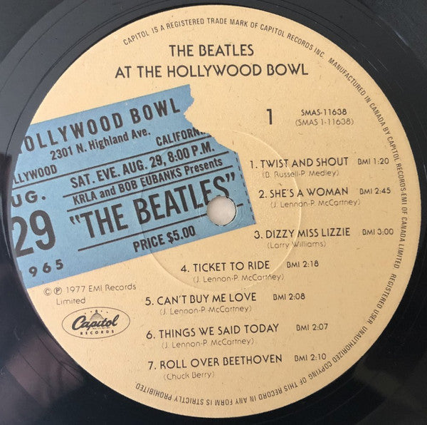 The Beatles : The Beatles At The Hollywood Bowl (LP, Album, TLC)