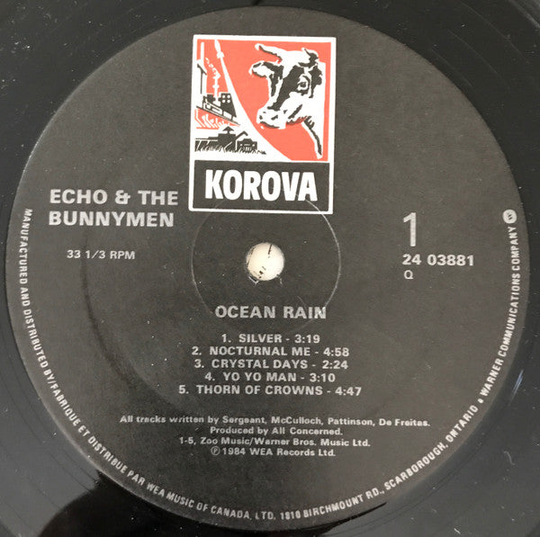 Echo & The Bunnymen : Ocean Rain (LP, Album)