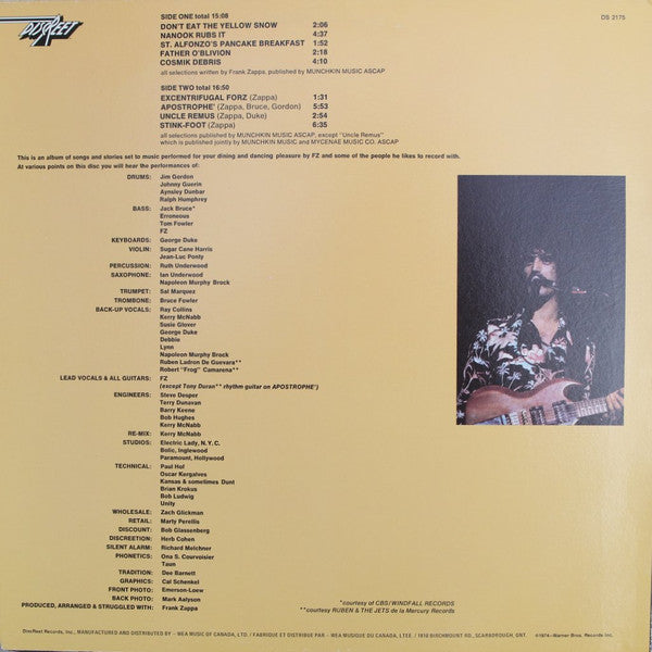 Frank Zappa : Apostrophe (') (LP, Album, RE, Imp)