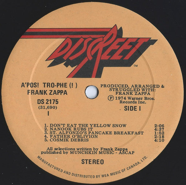 Frank Zappa : Apostrophe (') (LP, Album, RE, Imp)