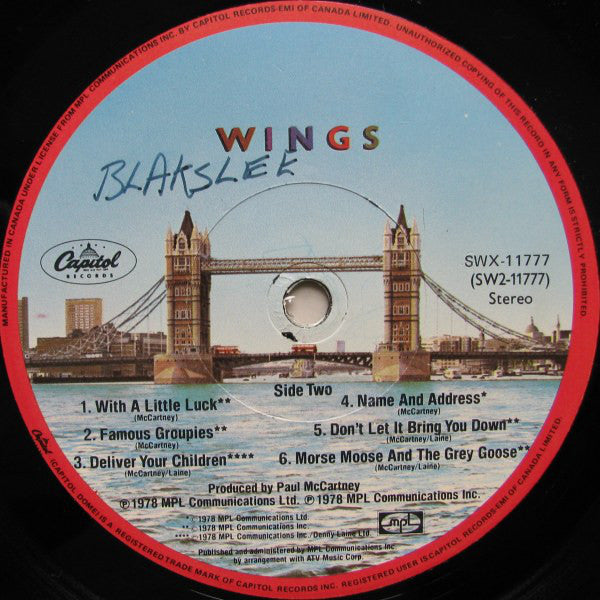 Wings (2) : London Town (LP, Album)