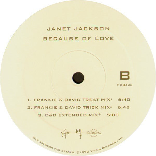 Janet Jackson : Because Of Love (12")
