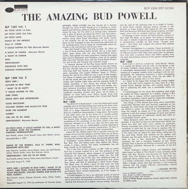 Bud Powell : The Amazing Bud Powell Volume 2 (LP, Album, RE, RM, All)