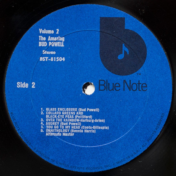 Bud Powell : The Amazing Bud Powell Volume 2 (LP, Album, RE, RM, All)