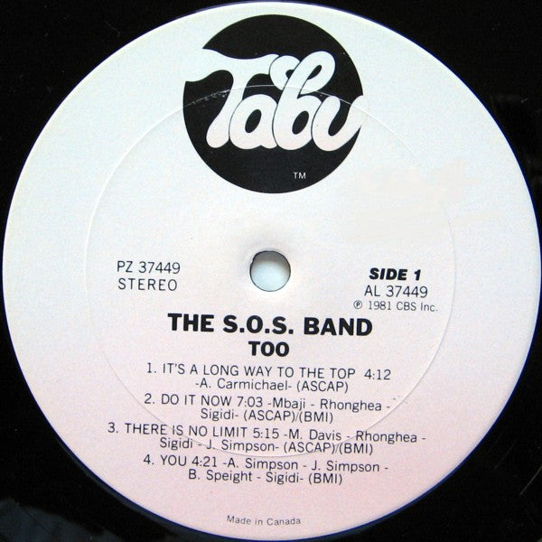 The S.O.S. Band : Too (LP, Album)